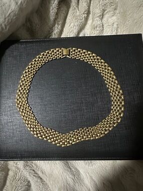Gold Multi-Row Chain Necklace - Classic Women's Jewelry